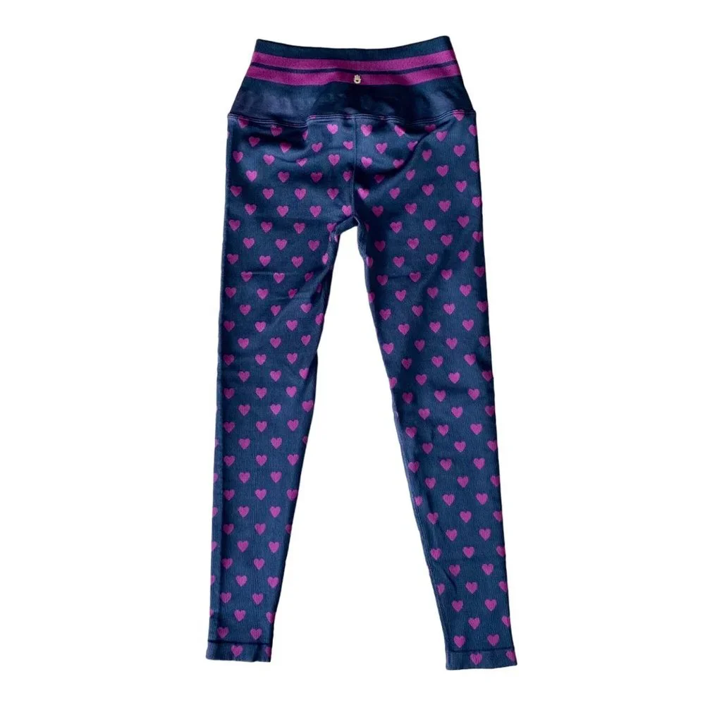 SPIRITUAL GANGSTER Womens Heart Leggings XS S Purple Loveheart Sculpt Legging - Picture 3 of 8